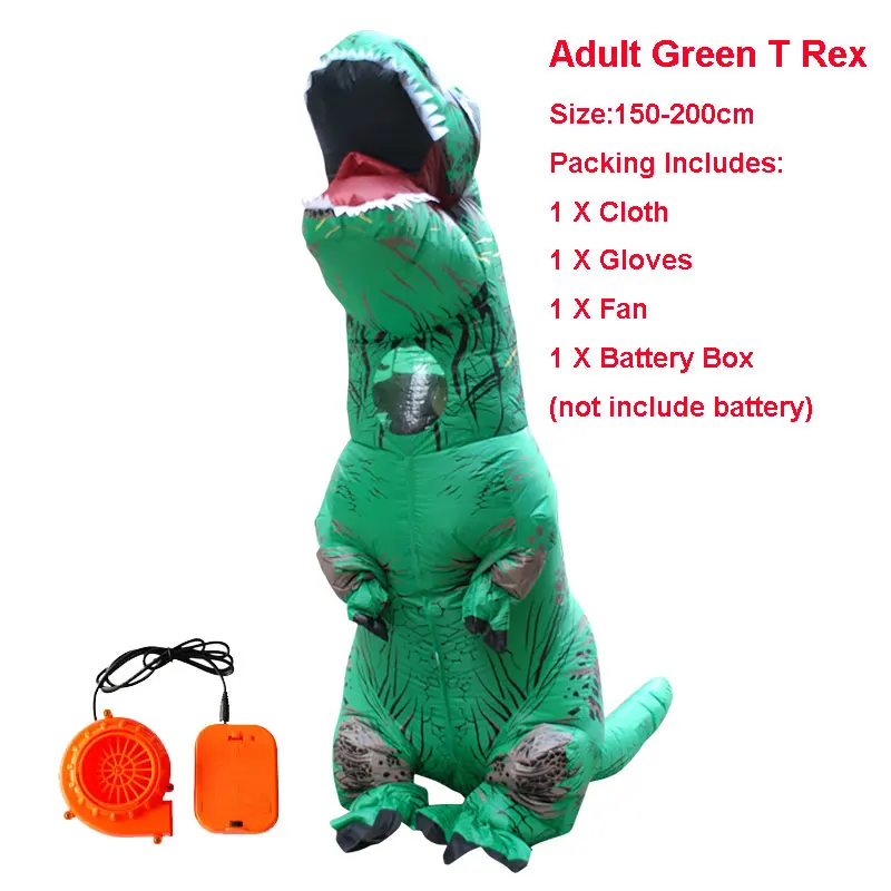 Костюм для взрослых и детей на Хэллоуин, надувной костюм динозавра T REX, комбинезон динозавр, нарядное платье, костюм на Хэллоуин для женщин и мужчин