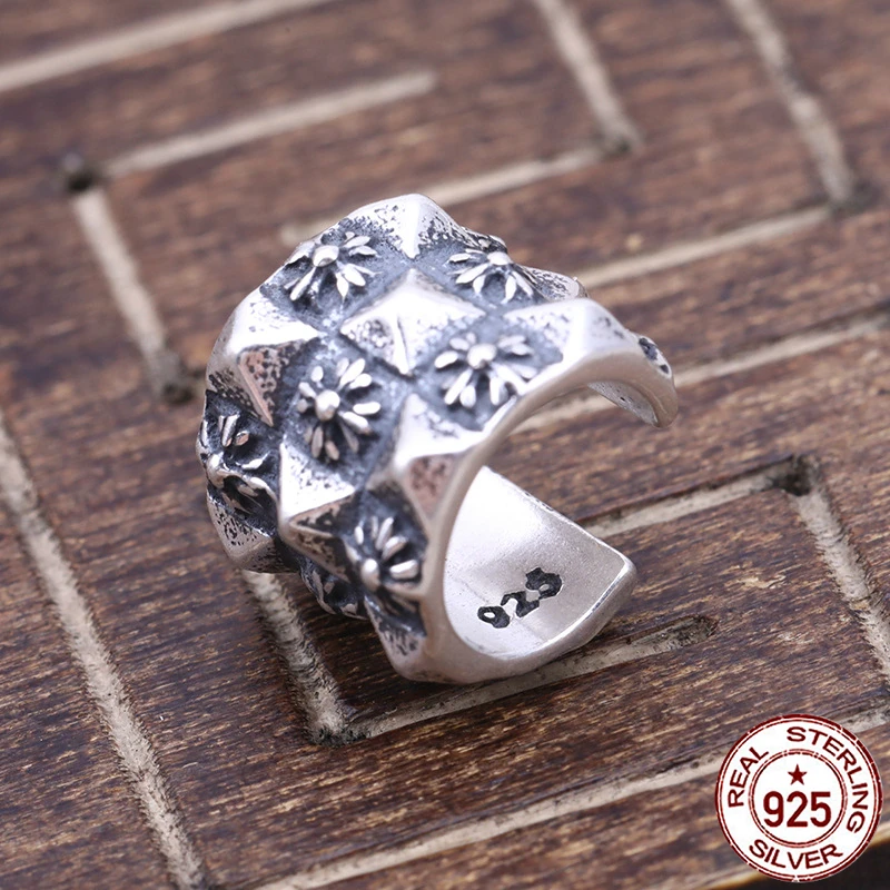 

100% s925 Sterling Silver Stud Earrings Personality Fashion Retro Punk Style Cross Simple Style Jewelry Gifts for Lovers hot