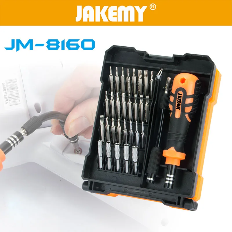 JAKMEY 31-in-1 Precision Screwdriver Socket Set Extend Bar Color Ring Screw Drivers Magnetizer Professional Repair Hand Tool JAKMEY 31-in-1 Precision Screwdriver Socket Set Extend Bar Color Ring Screw Drivers Magnetizer Professional Repair Hand Tool