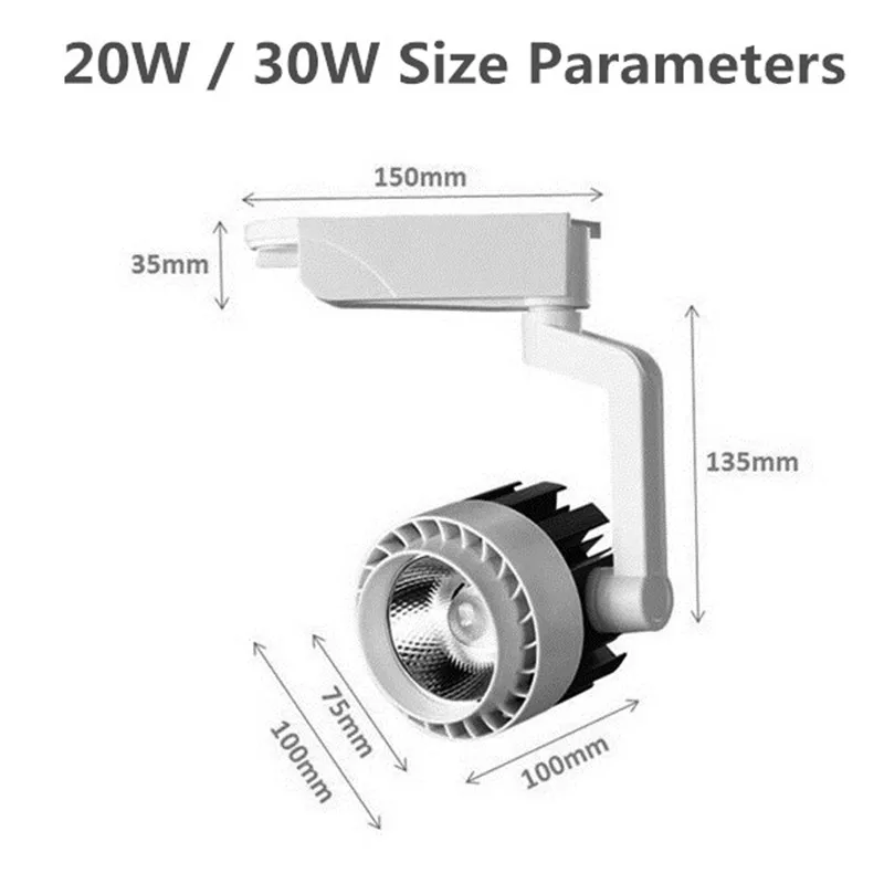 Светодиодный светильник 20 Вт 30 Вт COB светодиодный потолочный рельсовый светильник s Точечный светильник для магазина одежды обувь магазин рельс Точечный светильник ing