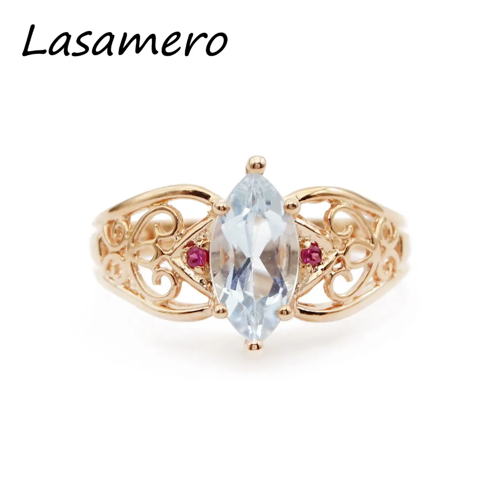 LASAMERO кольца для женщин 1.61ct круглый вырез Натуральный топаз 925 серебряные