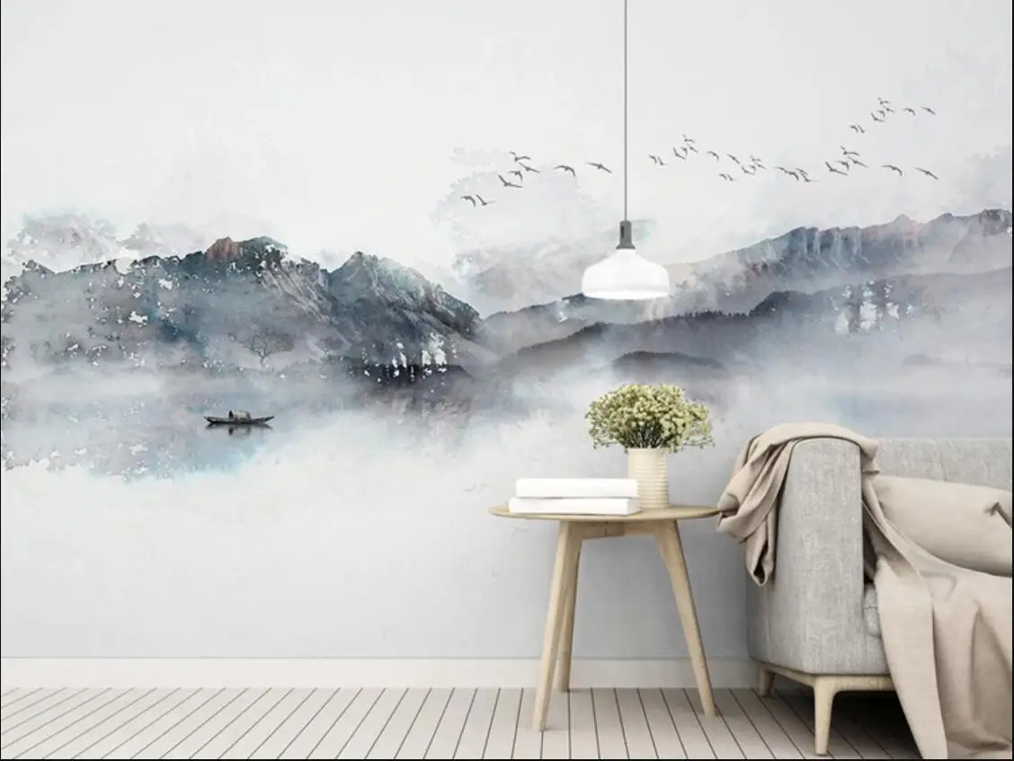 Китайский стиль 3D горный креативный абстрактный напечатанный фотообои для гостиной настенный Декор фрески настраиваемая настенная бумага