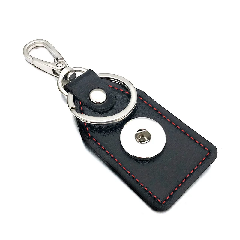 

Hot Top Popular 036 Fashion Really Genuine Leather Key Chains 18mm Snap Button Keychain Jewelry For Men Women 7 Colors Key rings