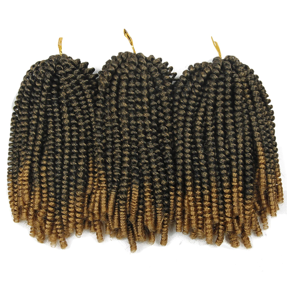Ombre Spring Twist Hair Kanekalon Synthetic Hair Extensions Braids Kinky Curly Twists (9)