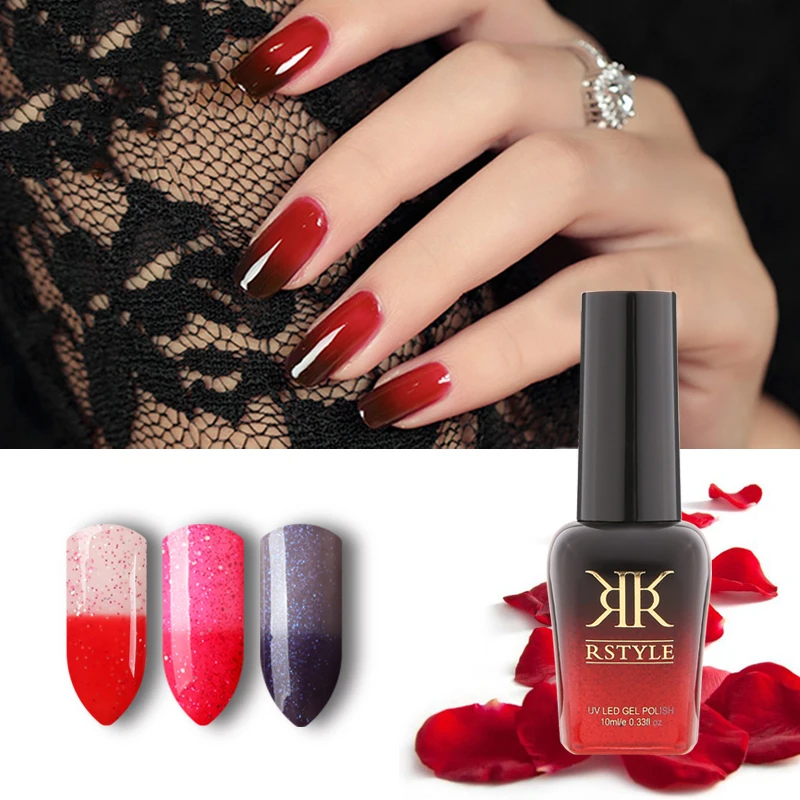 RSTYLE T01-60 10ml Nail Gel UV Polish Vernis Permanent Temperature Color Change Varnish Soak off | Красота и здоровье