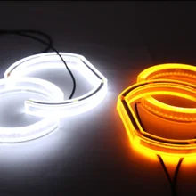 Двухцветное Кристальное кольцо с ангельским глазом для BMW F30 E90 E92, светодиодные ангельские глазки, налобный фонарь, дневной ходовой светильник, автомобильная Поворотная лампа DRL