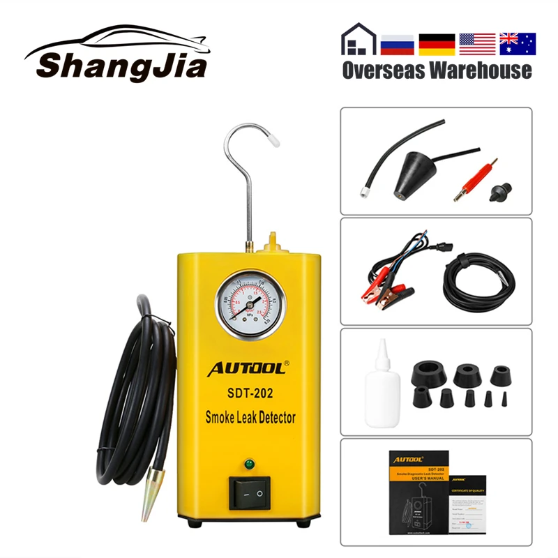 

AUTOOL SDT202 Universal Car Leakage Test Leak Locator Detector Evap Vacuum Smoke Diagnostic Tester Gas Analyzers For Automotive