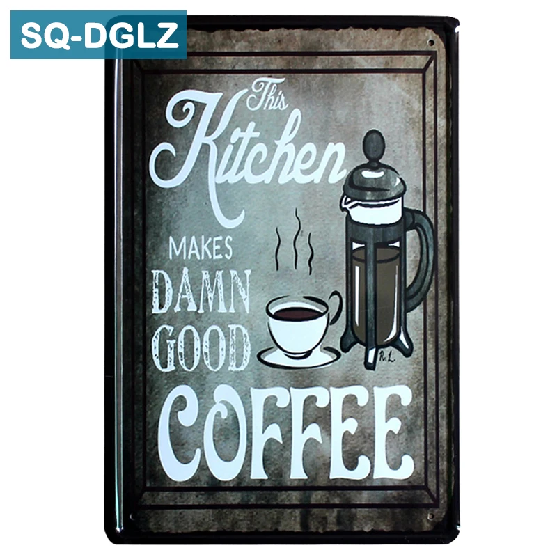 

[SQ-DGLZ]Hot This Kitchen Make DANM Good Coffee Metal Sign Vintage Metal Plates Cafe Club Home Wall Decor Tin Signs Retro Plaque