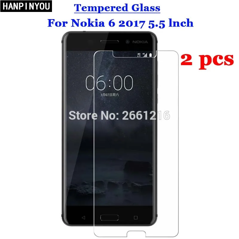 2 Pz/Lotto Per Nokia6 Vetro Temperato 9 H 2.5D Premium Pellicola Della Protezione Dello Schermo Per Il Telefono Android Nokia 6 2017 5.5"