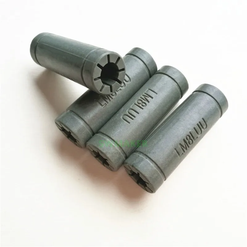

4pcs Solid Polymer LM8LUU Linear Bearings Bushing LML8UU 8MM 8*15*45mm gray color for Prusa Mendel 3D printer DIY CNC machine