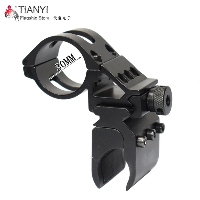 45 Degress 30mm Offset Ring QD Flashlight Torch Scope Laser Shotgun