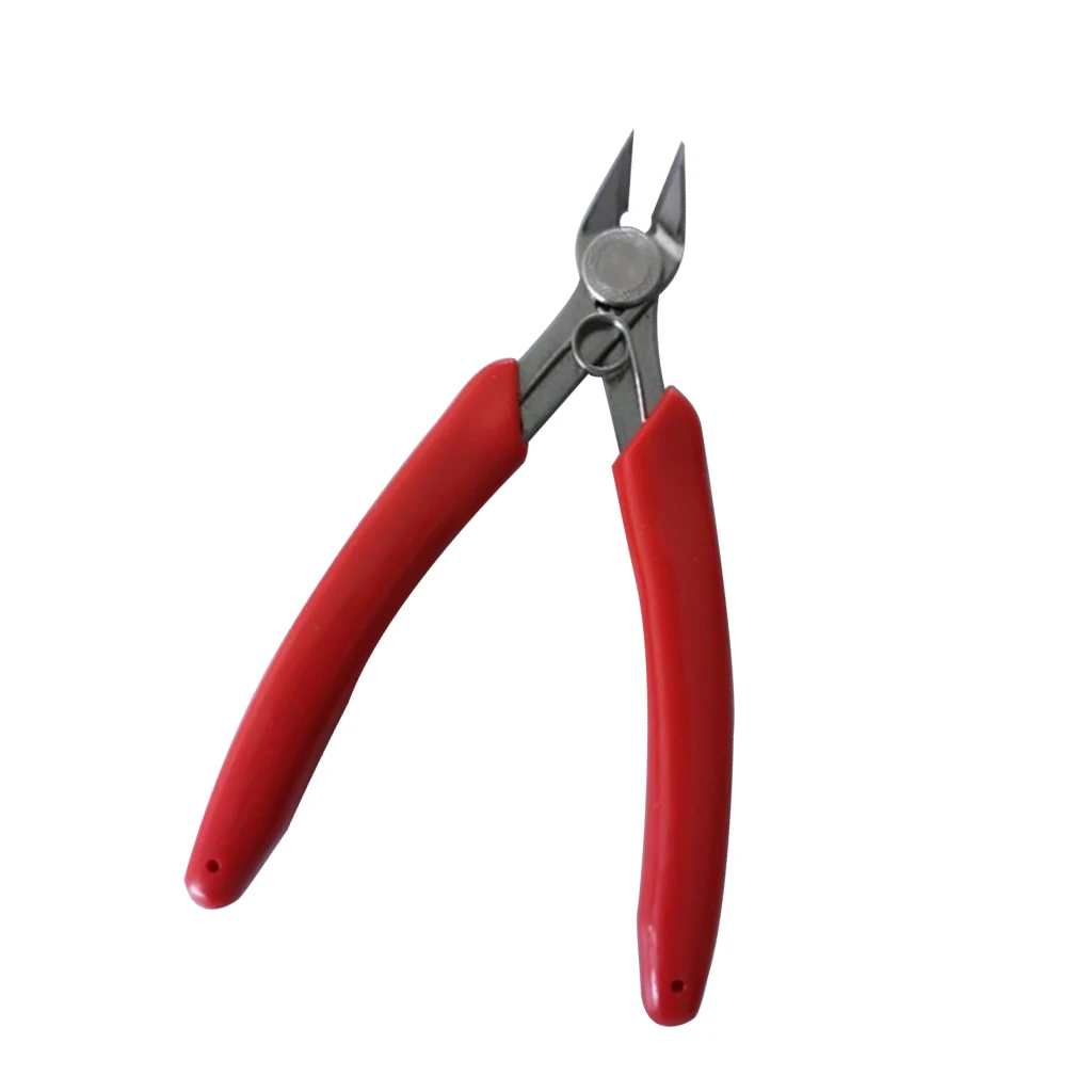 Stainless Steel 20 Degrees Metal Models Building Hand Tool Electrical Wire Cable Cutter Side Cutter Plier  DIY Tool Red 