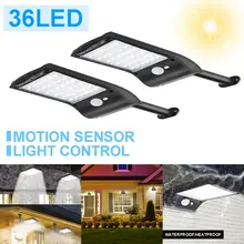 Высокая солнечная панель настенный уличный свет 36 светодиодный светильник PIR датчик движения для наружной садовой дорожки LG66
