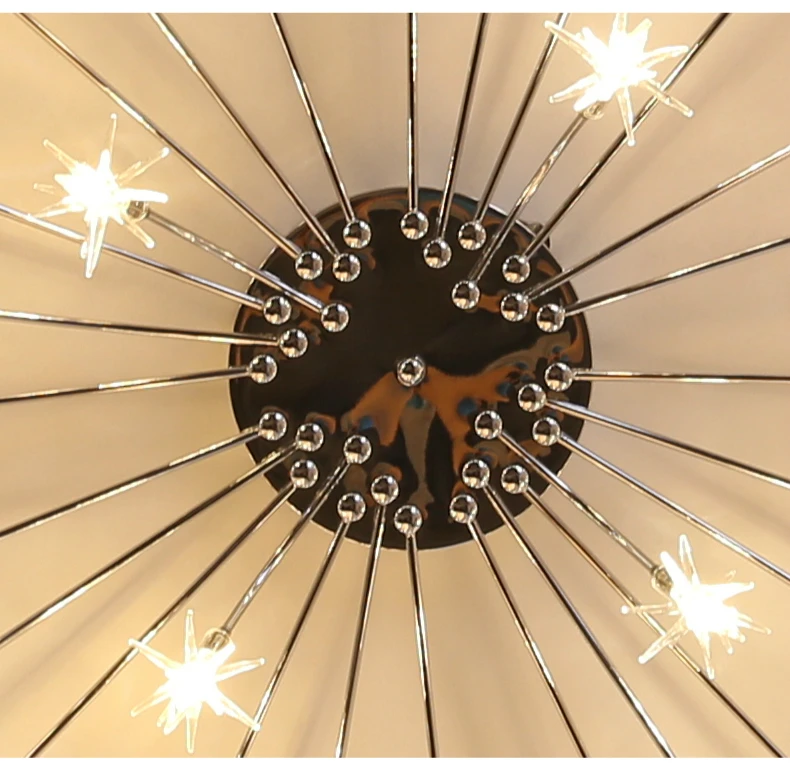 Sala de Estar Norbic Criativo Cromo Ferro Flor g4 Lâmpada Led Lustres Casa Deco Vidro Claro Estrela Chanderlier Iluminação 53 Cheap chanderlier lighting