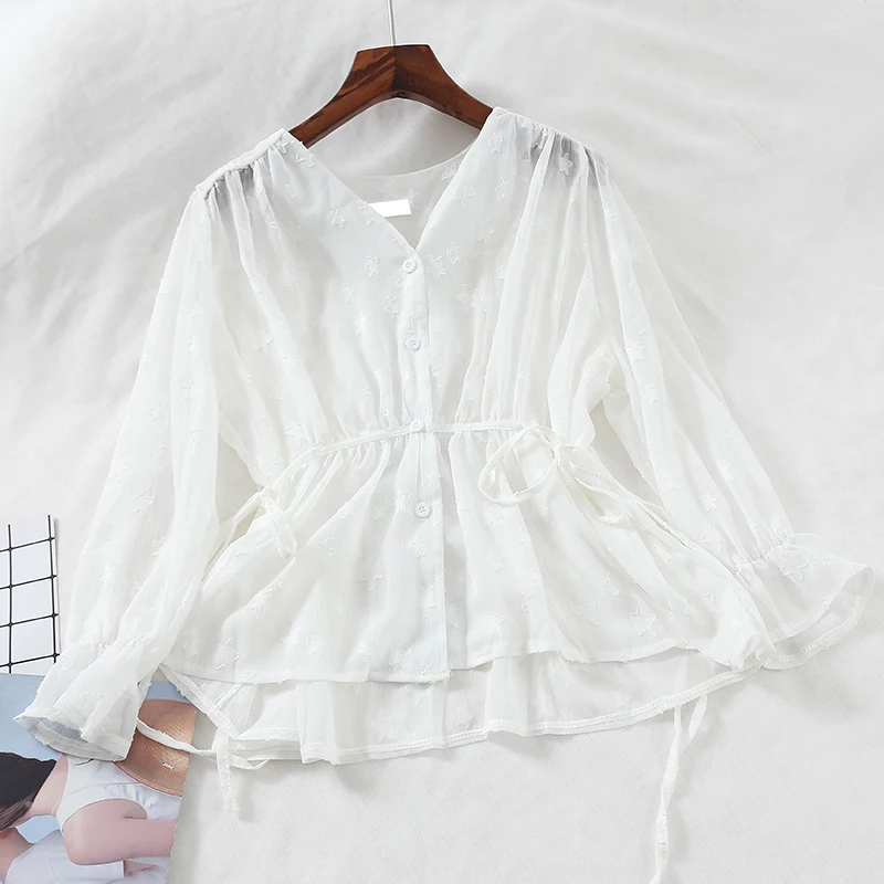Коробова Для женщин блузка свежий сладкий Mujer Blusas 2019 новые летние перспектива