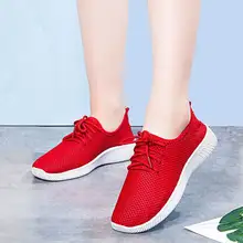 Женская обувь сетчатые кроссовки Basket Femme Женская прогулочная обувь уличная дышащая на шнуровке Удобная zapatillas mujer
