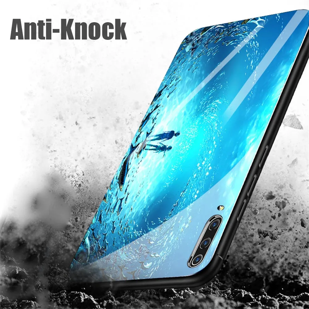 Светящиеся чехлы из закаленного стекла для Xiaomi Mi 9 SE 8 Lite CC9 CC9e MiX3 чехол Redmi Note 7 5 Pro K20