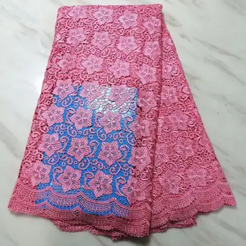 

Guipure african french lace fabric high quality with stones africa gold lace fabric fushia pink nigerian tulle net lace fabric