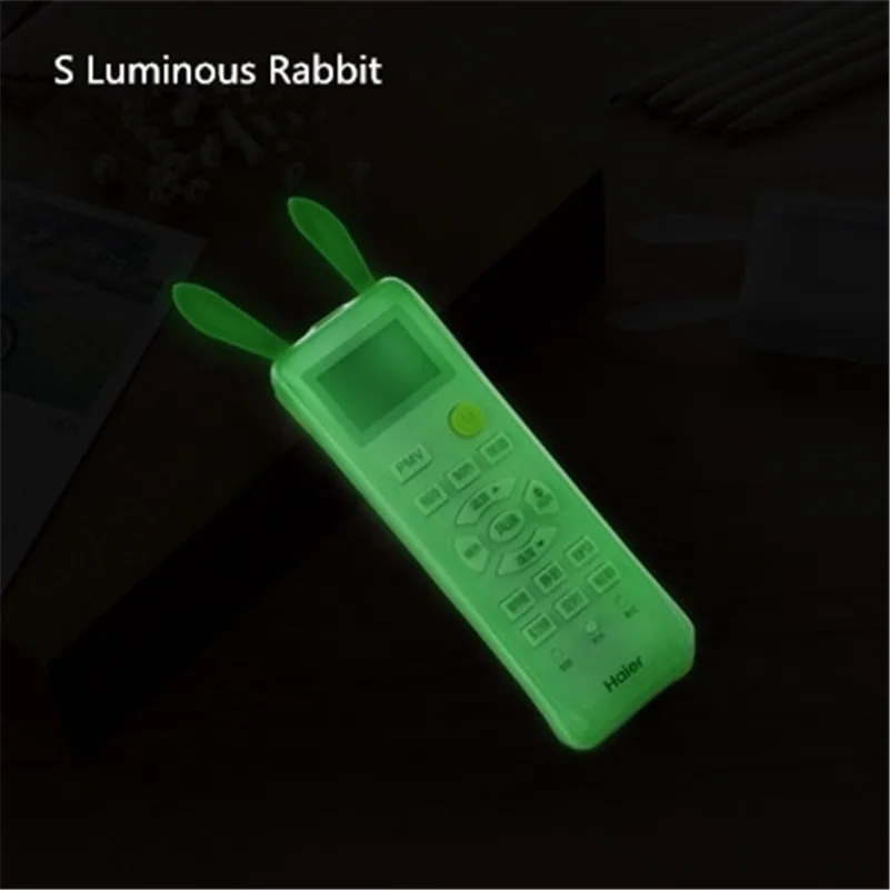 Милый кролик пульт дистанционного управления комплекты кондиционер ТВ пульт дистанционного управления Пылезащитная крышка прозрачный силиконовый защитный чехол - Цвет: S Luminous Rabbit