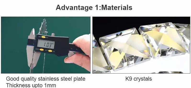 Современный Хромированный Светодиодный светильник с кристаллами, бриллиантовым кольцом, подвесной светильник из нержавеющей стали, регулируемый светодиодный светильник