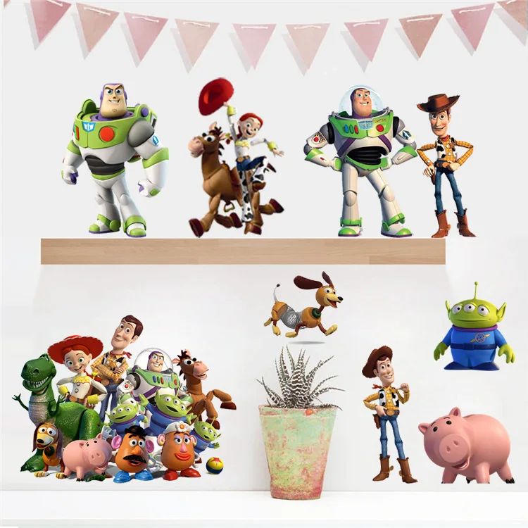 Игрушка история стикер s Woody Buzz Lightyear собака Спиралька клубника медведь лотсо комната водонепроницаемый стикер высокое качество для дома Наклейка