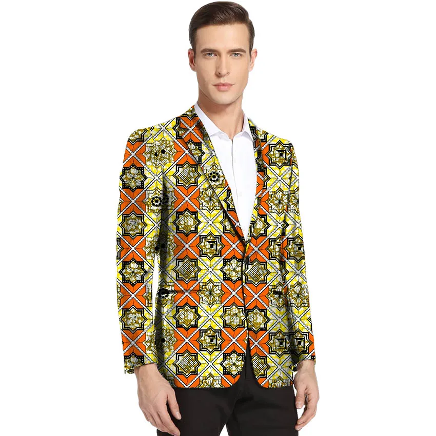 African clothes men's print blazers Ankara patterns slim fit suit jacket male blazers casual men outer coat Plus Size African clothes men's print blazers Ankara patterns slim fit suit jacket male blazers casual men outer coat Plus Size
