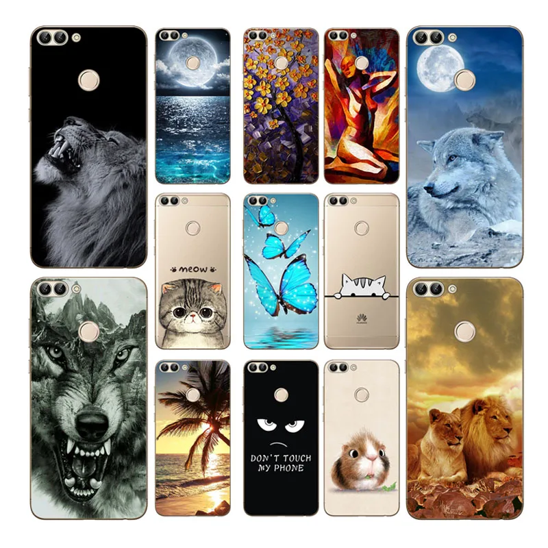 

Phone Case For Huawei P Smart 5.65' Printed Pattern TPU Soft Silicone Cover Enjoy 7S Case For Huawei PSmart Phone Cover Coque