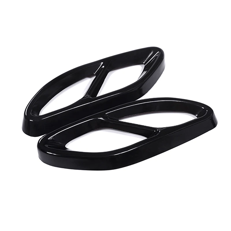 Cena 2 sztuk część samochodowa dla Mercedes Benz GLC C e klasa C207 Coupe 2014 2017 W212 W213 W205 X253 C180 C200 czarny błyszczący stal wydechowy wykończenia