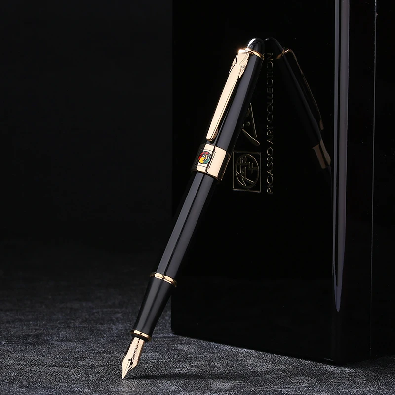 Picasso 89 MUNICH JAZZ 14K Gold Nib Fountain Pen Fine Nib Noble Black Color with Original Gift Box for Writing Gift Collection Picasso 89 MUNICH JAZZ 14K Gold Nib Fountain Pen Fine Nib Noble Black Color with Original Gift Box for Writing Gift Collection