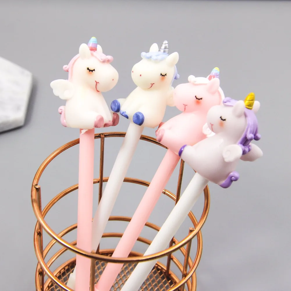 

12pcs/lot 0.5mm black ink Creative unicorn doll water ink pen gel sign penoffice school stationery