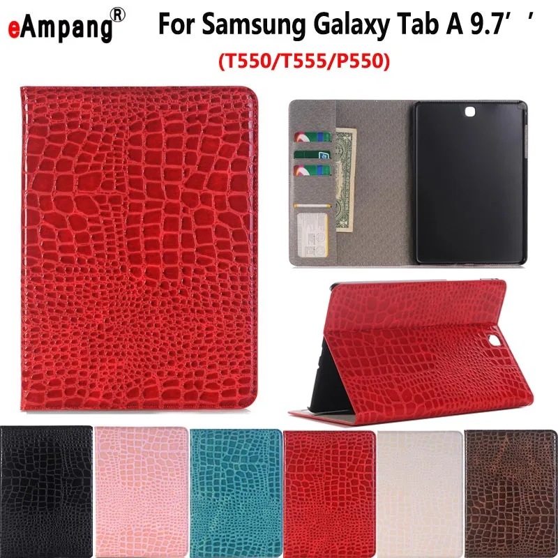 Чехол для Samsung Galaxy Tab A 9 7 T550 T555 умный чехол планшета роскошный из крокодиловой кожи