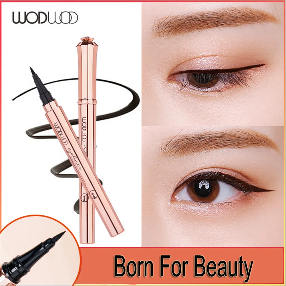 

ISHOWTIENDA NEW New Black Beauty Waterproof Eyeliner Liquid Sponge Eyeliner Pen Makeup Cosmetics korean eyeliner