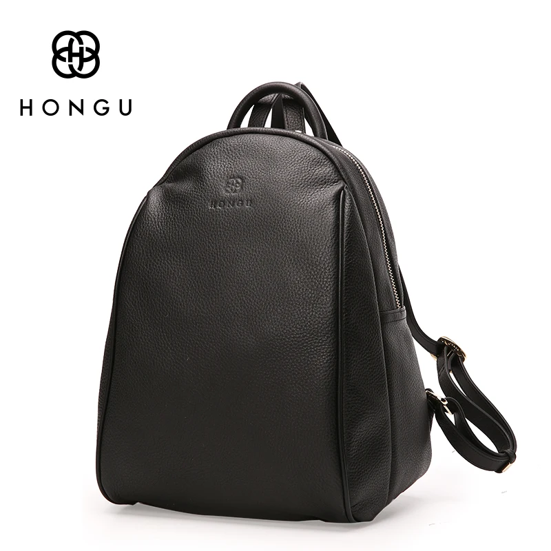 

HONGU Fashion Ladies Crossbody Bag Women Backpacks Shoulder Bag Black Big Top Layer Cow Leather Tote Teenagers Girl's Travel Bag