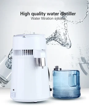 Housing Use 4L Water Distiller Distilled Water Machine Distillation Purifier Stainless Steel Water Filter Russian Instructions