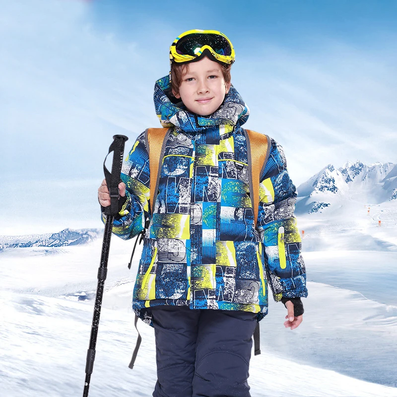 

Kids Winter Ski Suit Girl Snowboard Jacket + Snow Pants Waterproof Boy Outdoor Sports Skiing Set Warm and Windproof Terno Ski