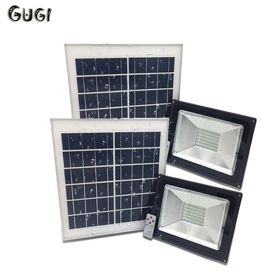

4pcs/lots GUGI Solar Light 10W-100W Controllable Night LED Light Bulb Waterproof Large Bettery outdoor highlight
