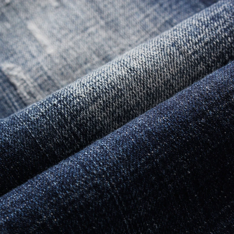 Italian Vintage Designer Men Jeans Retro Dark Blue Slim Fit Ripped Jeans Men Classical Destroyed Pants 4