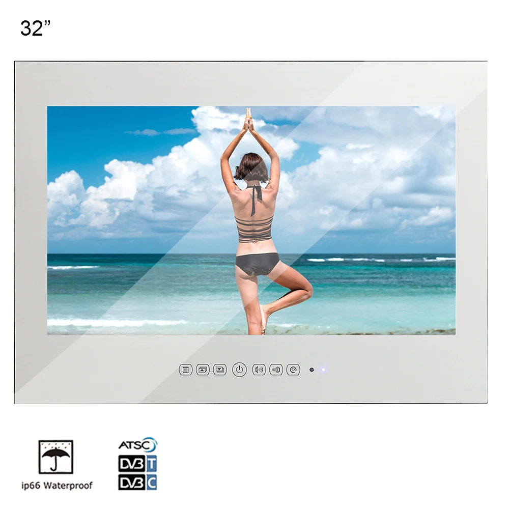 

Souria 32" Magic Mirror SPA Bathroom Waterproof LED TV Bathtub Salon with IP68 TV Remote