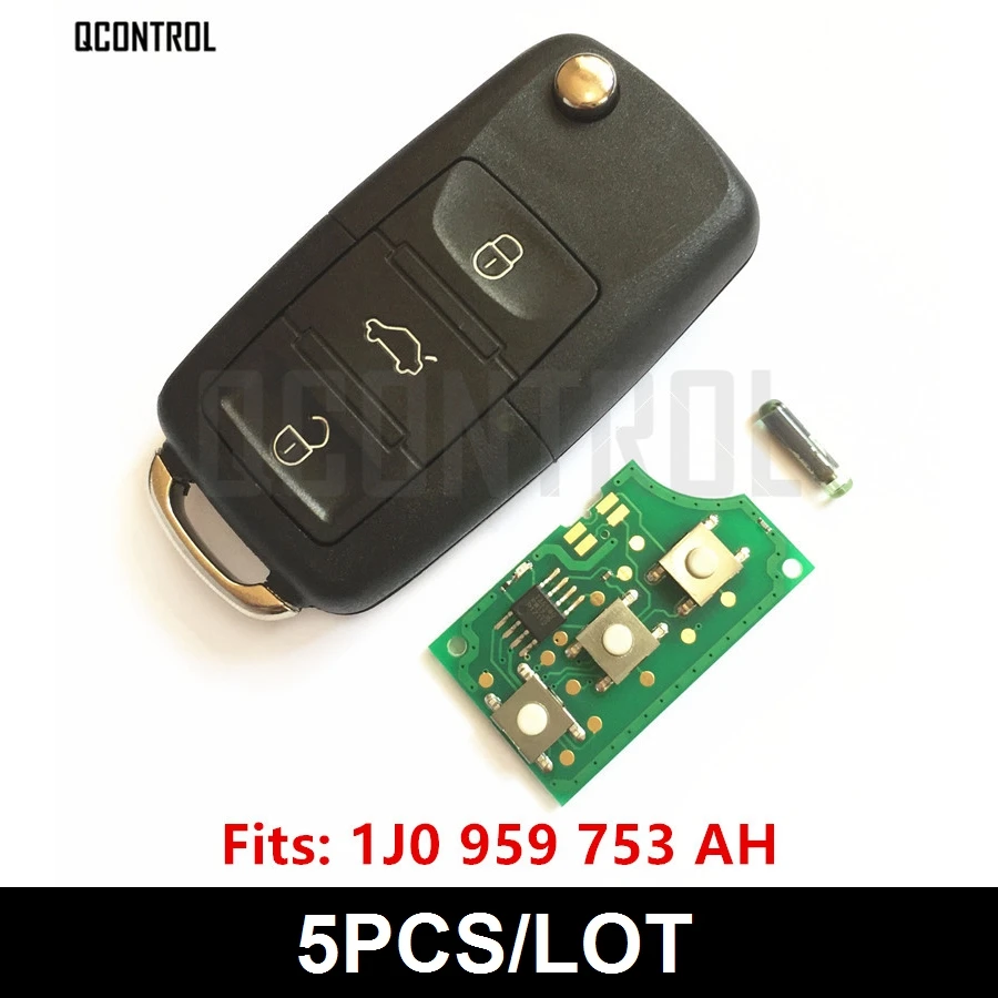 

QCONTROL Car Remote Key DIY for SKODA Octavia/Superb/Yeti 1J0959753AH/5FA008399-10 2008 2009 2010 2011 2012 2013 2014