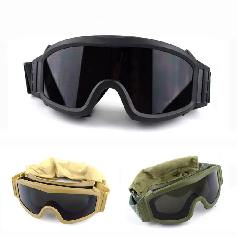 Военный страйкбол тактические очки защитные очки армейские боевые очки 3 сменные противотуманные ветрозащитные тактические очки