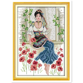 

Beauty Chinese Counted Cross Stitch Patterns Home Decor Needlework joy sunday cross stitch kits 11CT Printed On Canvas DIY Set