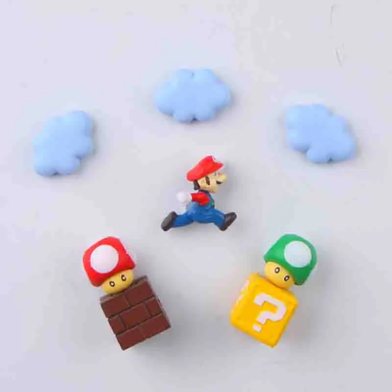 

10PCS Princess Rainbow clouds 3D Funy Stereoscopic Super Mario Bros Fridge Magnets Message Sticker Children Toy Birthday Gift