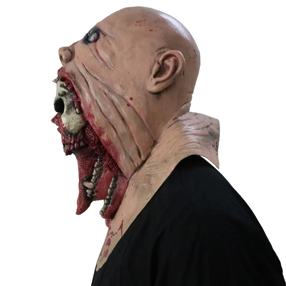 Кровавая маска зомби плавления лица взрослых латексный костюм ходячих мертвецов Хэллоуин косплей страшные пасхальные вечерние реквизиты