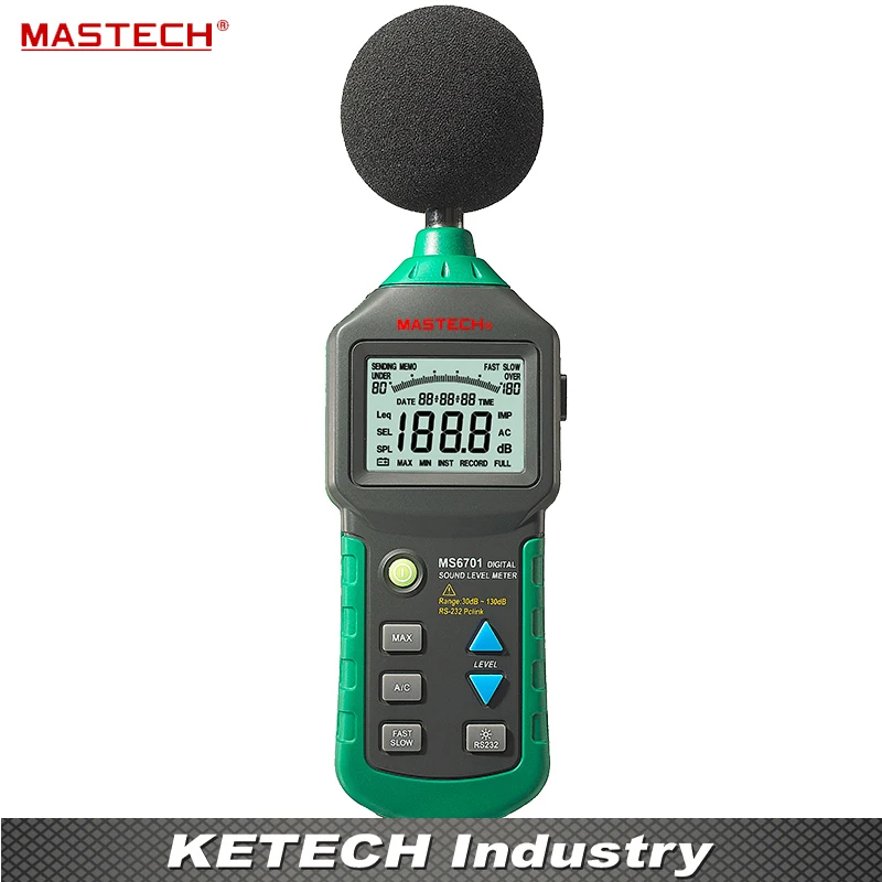 

Autoranging Digital Sound Level Meter Tester 30~130dB RS232 MASTECH MS6701