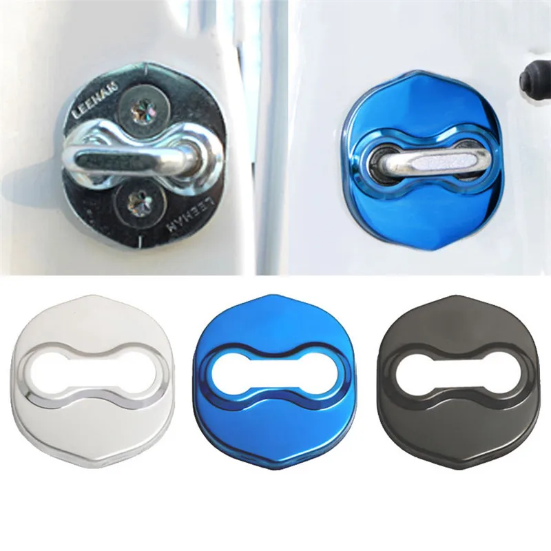 

4pcs For Kia Rio door lock cover Door Lock Protective Cover interior stainless steel car-styling Accessories parts 2011-2018