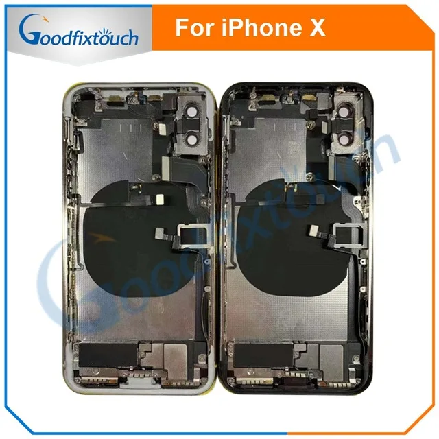 Задняя крышка для iPhone X задняя аккумулятора с гибким кабелем замены|Корпусы и