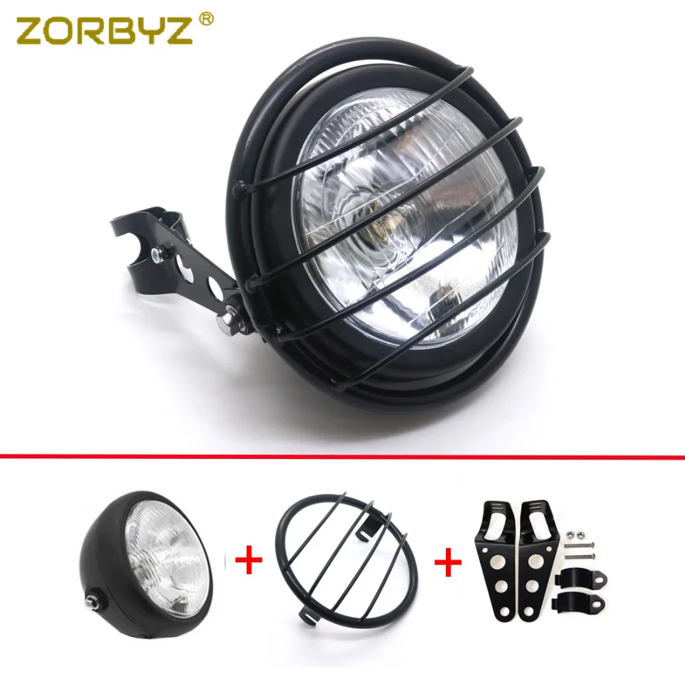 ZORBYZ 1 Set Black Metal Grill Side Mount Cover Headlight Mask With 28