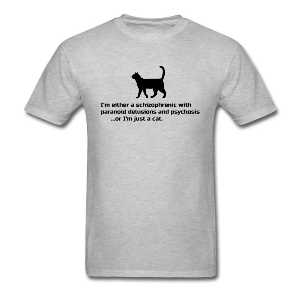 Cat psychology Summer/Autumn All Cotton O-Neck Tees Short Sleeve Casual Sweatshirts New Design Funny Top T-shirts Cat psychology grey