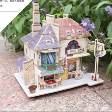 Robotime поделки мини Британский Чай дом деревянный пазл игрушка Головоломка Миниатюра ручной работы F135