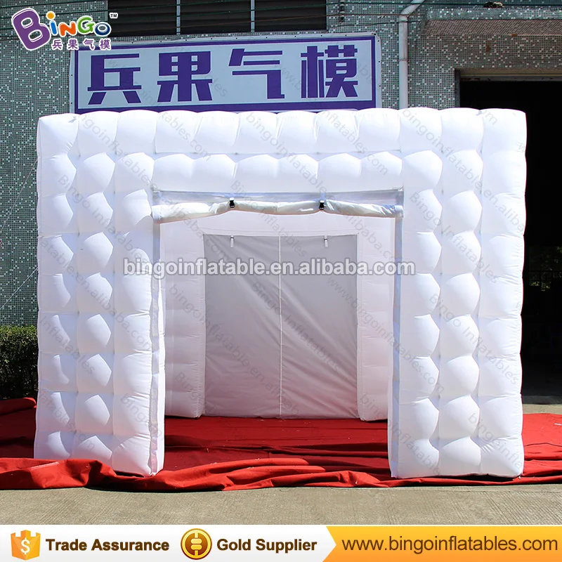  Free shipping All white inflatable photo booth tent 3.6X3.6X2.7 M customized cube photo booth with 